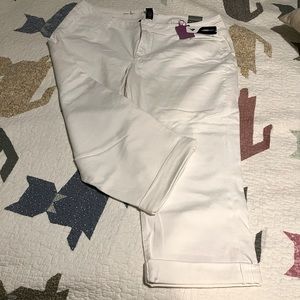 Lane Bryant white cropped jeans
